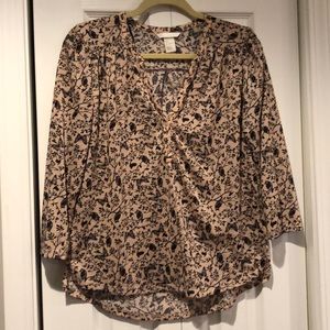 Three Quarter Length Light Pink Top Size S